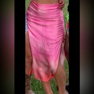 Ombre, pink, and orange skirt